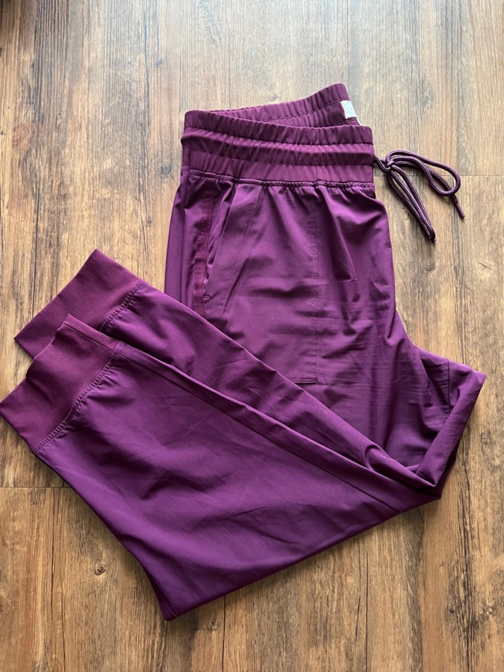 Women’s Burgundy Drawstring Dress Jogger Pants